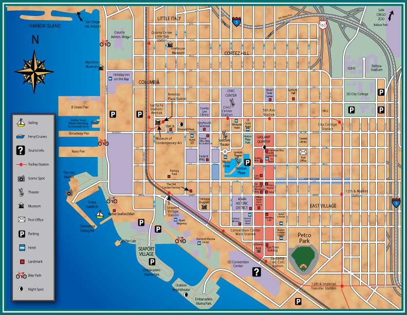 San Diego Downtown Map Brian Stigall